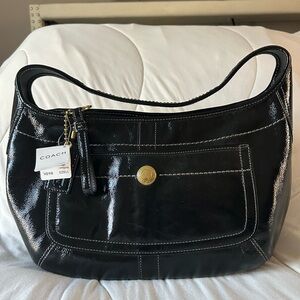 Coach Ergo Black Patent Leather Hobo Bag NWT MSRP 398.00